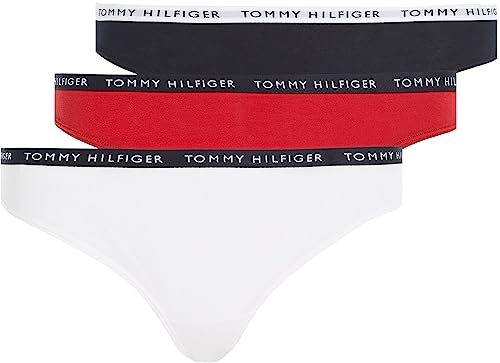 Tommy Hilfiger Damen Strings Tangas, Mehrfarbig (White/Desert Sky/Primary Red), XL von Tommy Hilfiger