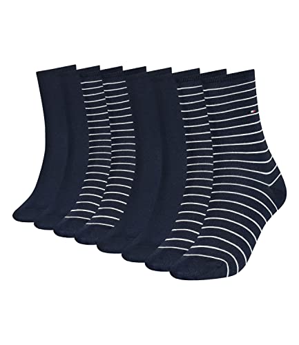 Tommy Hilfiger Damen Strümpfe Small Stripe Socks 100001494 4 Paar, Größe:35-38, Artikel:-003 midnight blue von Tommy Hilfiger