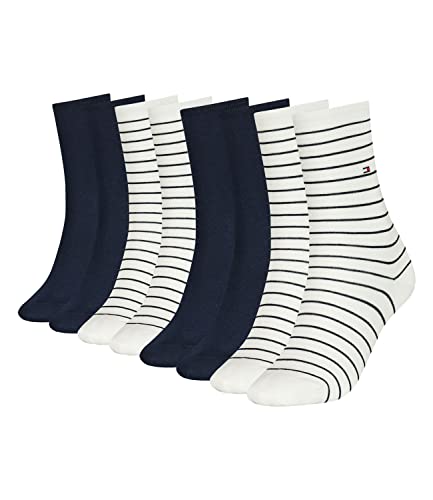 Tommy Hilfiger Damen Strümpfe Small Stripe Socks 100001494 4 Paar, Größe:39-42, Artikel:-002 off white von Tommy Hilfiger