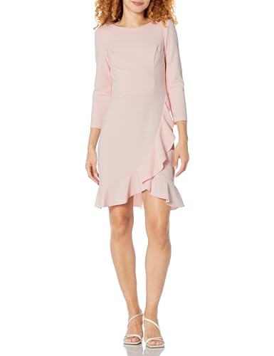 Tommy Hilfiger Damen Strukturiertes Scuba Crêpe Kleid, Ballerina Pink, 6 von Tommy Hilfiger