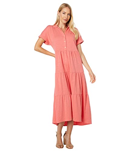 Tommy Hilfiger Damen Stufenrock Maxi Kurzarm Casual, Coralie, Groß von Tommy Hilfiger