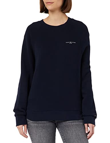 Tommy Hilfiger Damen Sweatshirt 1985 ohne Kapuze, Blau (Desert Sky), XS von Tommy Hilfiger