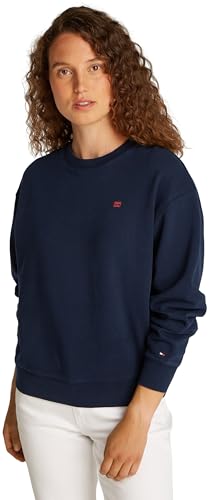 Tommy Hilfiger Damen Sweatshirt Contrast Flag Regular Fit, Blau (Dark Night Navy), 3XL von Tommy Hilfiger