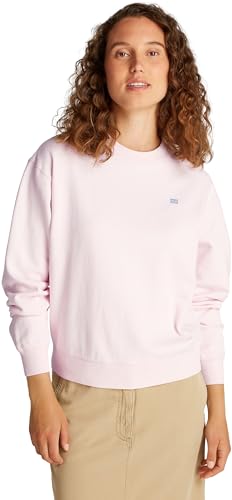 Tommy Hilfiger Damen Sweatshirt Contrast Flag Regular Fit, Rosa (Light Pink), 3XL von Tommy Hilfiger