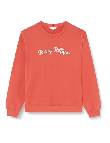 Tommy Hilfiger Damen Sweatshirt Curve Regular ohne Kapuze, Rot (Terra Red), 50 von Tommy Hilfiger