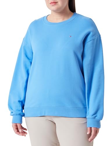 Tommy Hilfiger Damen Sweatshirt Curve ohne Kapuze, Blau (Blue Spell), 46 von Tommy Hilfiger