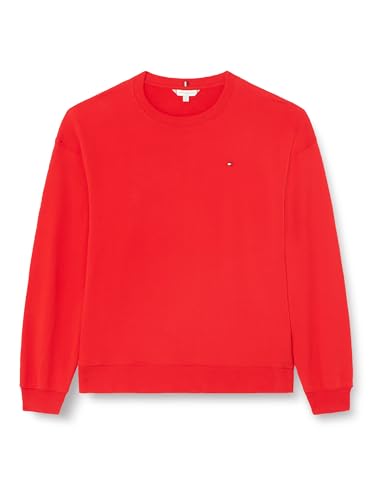 Tommy Hilfiger Damen Sweatshirt Curve ohne Kapuze, Rot (Fierce Red), 52 von Tommy Hilfiger