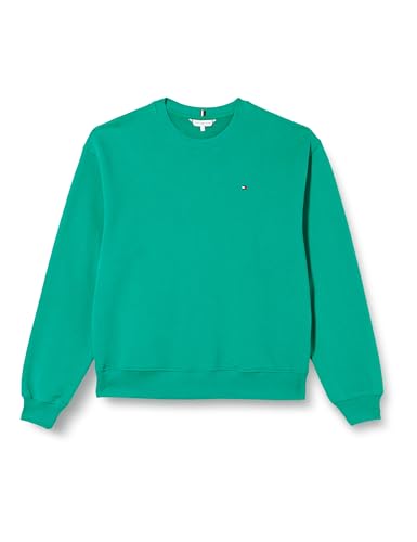 Tommy Hilfiger Damen Sweatshirt Reg Flag On Chest Swtshrt ohne Kapuze, Grün (Olympic Green), S von Tommy Hilfiger