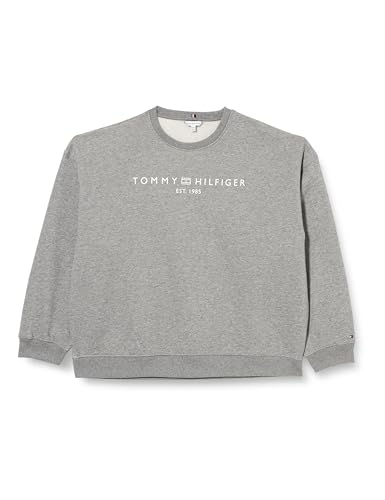 Tommy Hilfiger CRV MDRN REG Corp Logo SWTSHRT Sweatshirts Damen, Grau (Medium Grey Heather), 52 von Tommy Hilfiger