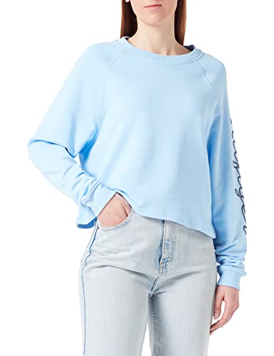 Tommy Hilfiger Damen Sweatshirt Rope Puff Print ohne Kapuze, Blau (Vessel Blue), L von Tommy Hilfiger