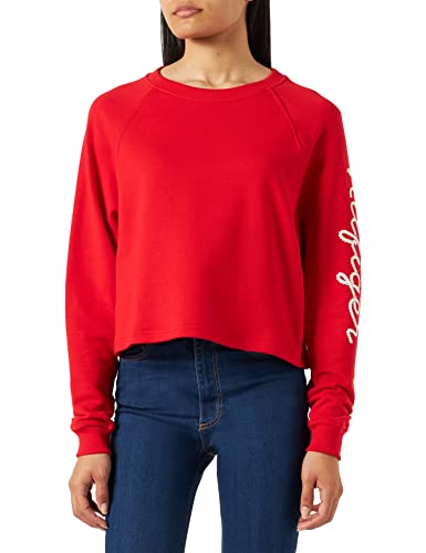 Tommy Hilfiger Damen Sweatshirt Rope Puff Print ohne Kapuze, Rot (Fireworks), XL von Tommy Hilfiger