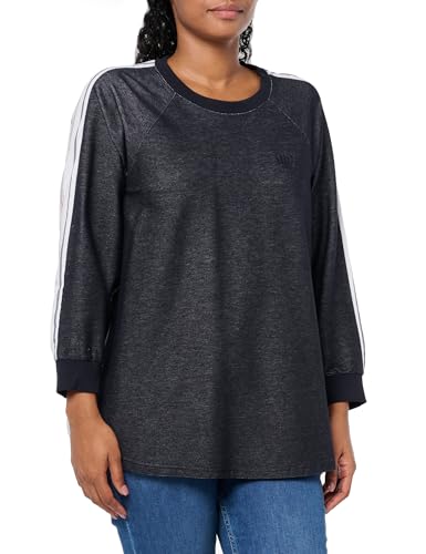 Tommy Hilfiger Damen Sweatshirt aus weichem Fleece T-Shirt, Denim, Medium von Tommy Hilfiger