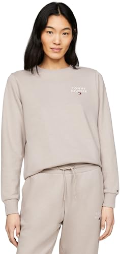 Tommy Hilfiger Damen Sweatshirt ohne Kapuze, Beige (Smooth Taupe), XXL von Tommy Hilfiger