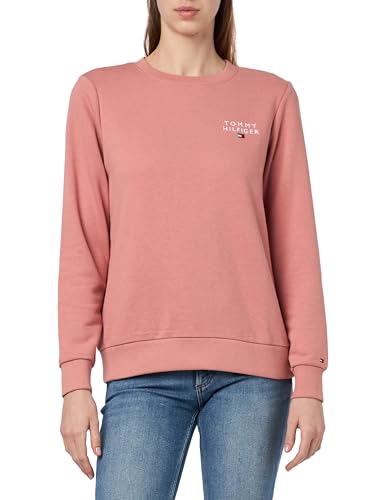 Tommy Hilfiger Damen Sweatshirt ohne Kapuze, Rosa (Teaberry Blossom), L von Tommy Hilfiger