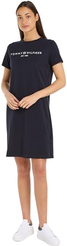 Tommy Hilfiger RLX CORP LOGO TSHIRT DRS SS T-Shirt Kleider Damen, Blau (Desert Sky), S von Tommy Hilfiger