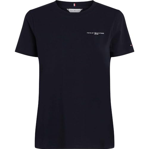 Tommy Hilfiger Damen T-Shirt Kurzarm 1985 Mini Corp Logo Regular Fit, Blau (Nos Desert Sky), S von Tommy Hilfiger