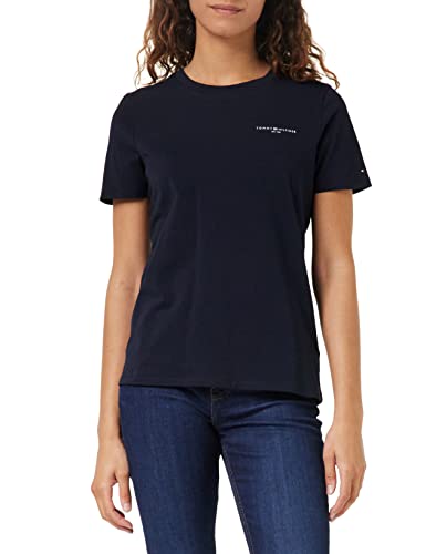 Tommy Hilfiger Damen T-Shirt Kurzarm 1985 Reg Mini Corp Logo C-Nk Ss Rundhalsausschnitt, Blau (Desert Sky), S von Tommy Hilfiger