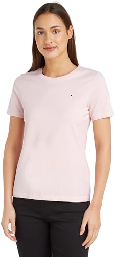 Tommy Hilfiger Damen T-Shirt Kurzarm Modern Regular Rundhalsausschnitt, Rosa (Whimsy Pink), S von Tommy Hilfiger