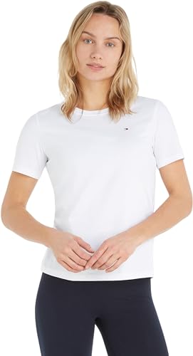 Tommy Hilfiger Damen T-Shirt Kurzarm Modern Regular Rundhalsausschnitt, Weiß (Th Optic White), XXXL von Tommy Hilfiger