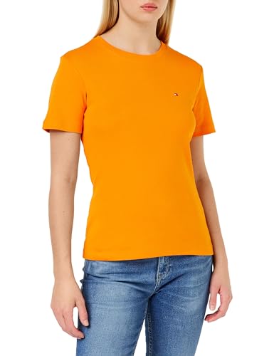 Tommy Hilfiger Damen T-Shirt Kurzarm New Slim Cody Rundhalsausschnitt, Orange (Rich Ochre), XL von Tommy Hilfiger