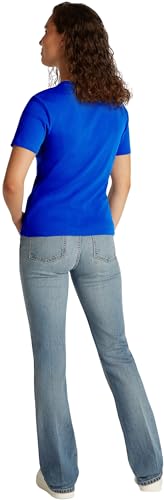 Tommy Hilfiger Damen T-Shirt Kurzarm Slim Cody Rundhalsausschnitt, Blau (Noble Blue), XS von Tommy Hilfiger