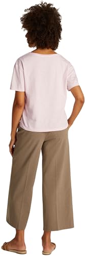 Tommy Hilfiger Damen T-Shirt Kurzarm mit V-Ausschnitt, Rosa (Light Pink), XS von Tommy Hilfiger