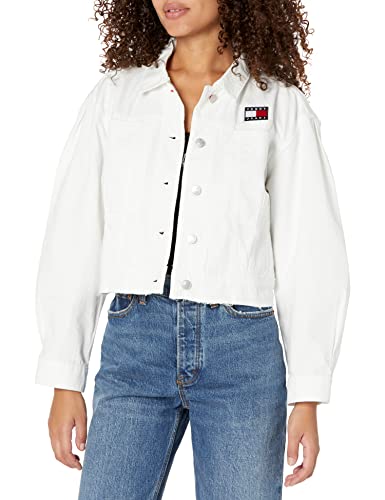 Tommy Hilfiger Damen Everyday Trucker Denim Jean Jacket Jeansjacke, Weiße Waschung, L Tommy Hilfiger Damen Everyday Trucker Denim Jean Jacket Jeansjacke, Weiße Waschung, L von Tommy Hilfiger