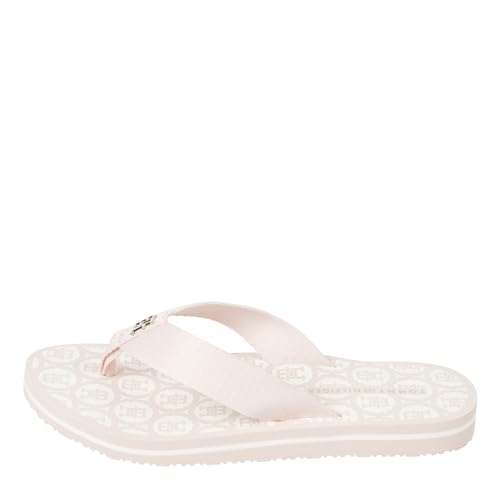 Tommy Hilfiger Damen TH Emblem Beach Sandal FW0FW07900 Flip-Flop, Rosa (Whimsy Pink), 36 EU von Tommy Hilfiger