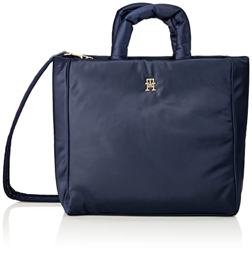 Tommy Hilfiger Damen Tote Bag Tasche TH Flow Tote Solid mit Reißverschluss, Blau (Space Blue), Einheitsgröße von Tommy Hilfiger