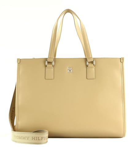 Tommy Hilfiger Damen TH MONOTYPE Tote AW0AW15978 Tragetasche, Beige (Harvest Wheat) von Tommy Hilfiger