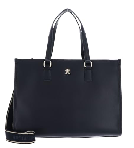 Tommy Hilfiger Damen TH MONOTYPE Tote AW0AW15978 Tragetasche, Blau (Space Blue) von Tommy Hilfiger