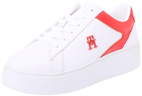 Tommy Hilfiger Damen Sneaker mit Plateau, Weiß (White), 36 von Tommy Hilfiger