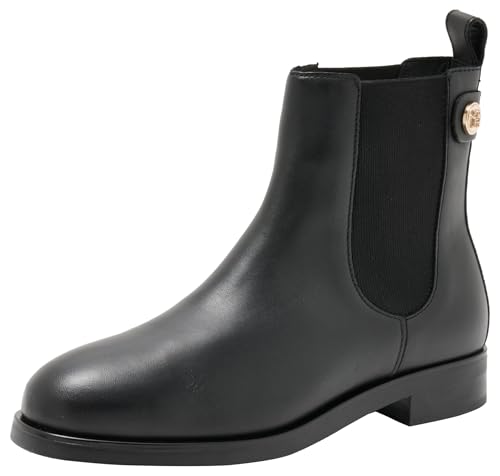 Tommy Hilfiger Damen Chelsea Boots Stud Leather Low aus Leder, Schwarz (Black), 41 von Tommy Hilfiger