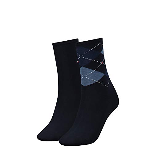 Tommy Hilfiger Damen Socken, 2er Pack, Blau (Tommy Blue 054), 35/38 von Tommy Hilfiger