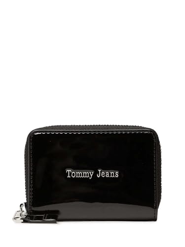 Tommy Hilfiger Damen TJW Must SMALL ZA PATENT Geldbörse, Schwarz und silberfarben, OS, Casual von Tommy Hilfiger