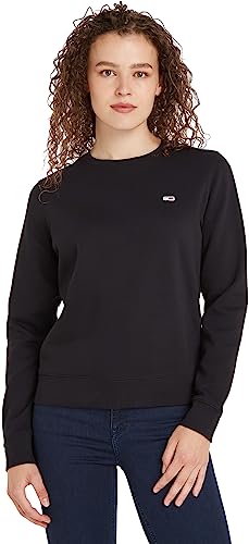 Tommy Jeans Damen Sweatshirt TJW Regular ohne Kapuze, Schwarz (Black), M von Tommy Jeans