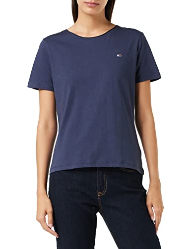 Tommy Hilfiger Damen TJW Slim Jersey C Neck T-Shirt, Blau (Twilight Navy), S von Tommy Hilfiger