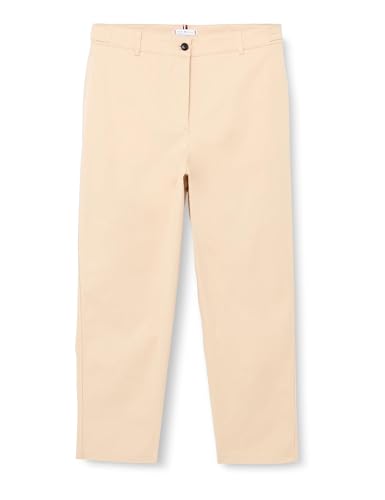 Tommy Hilfiger Damen Tapered CO Twill Chino Pant WW0WW39396 Gewebte Hosen, Beige (Classic Beige), 36 von Tommy Hilfiger