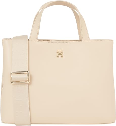 Tommy Hilfiger Damen Tasche Essential Satchel mit Reißverschluss, Beige (White Clay), Onesize von Tommy Hilfiger