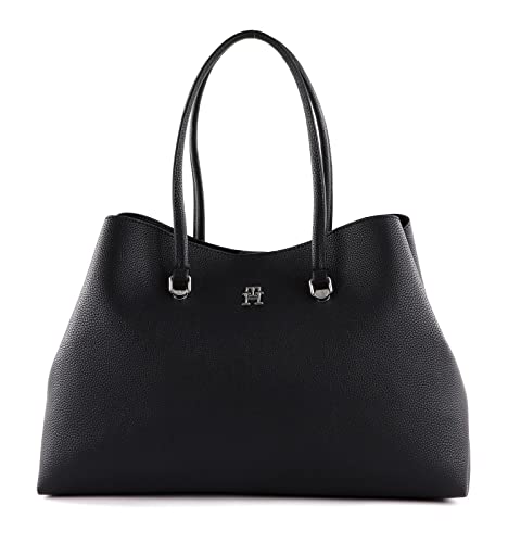 Tommy Hilfiger Damen Tasche TH Emblem Workbag mit Reißverschluss, Schwarz (Black), Einheitsgröße von Tommy Hilfiger