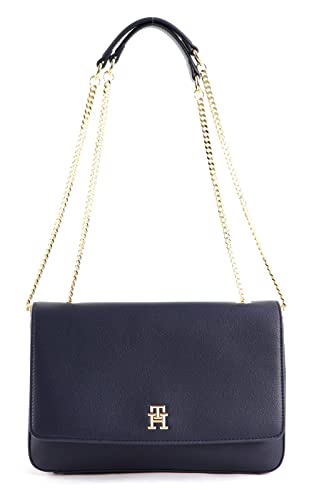 Tommy Hilfiger Damen Tasche TH Timeless Flap Crossover Klein, Blau (Space Blue), Einheitsgröße von Tommy Hilfiger