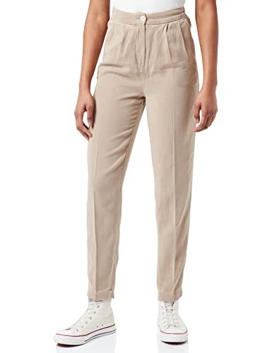 Tommy Hilfiger Damen Tencel Tapered Pleated Pant Hose, Beige, 38W (Regular) von Tommy Hilfiger