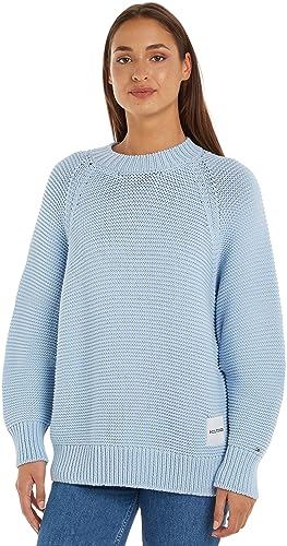 Tommy Hilfiger Damen Pullover Boat-Neck Strickpullover, Blau (Breezy Blue), M von Tommy Hilfiger