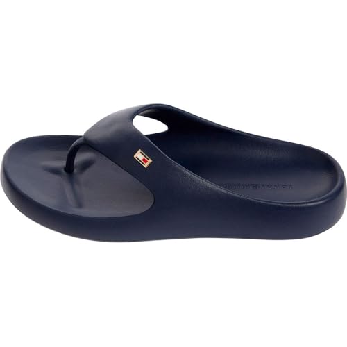 Tommy Hilfiger Damen Th Comfort Beach Sandal Fw0fw08522 Flip Flops, Blue Space Blue, 41/42 EU von Tommy Hilfiger