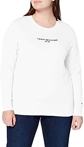 Tommy Hilfiger Damen Im Reg Hilfiger C-Nk Sweatshirt Pullover, Schwarz (Black), XS von Tommy Hilfiger