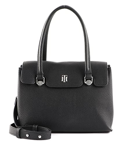 Tommy Hilfiger Damen Umhängetasche TH Element Small Satchel aus Kunstleder, Schwarz (Black), Onesize von Tommy Hilfiger