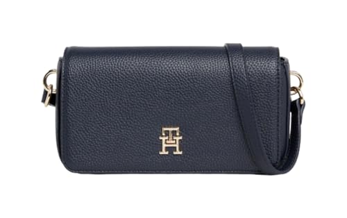 Tommy Hilfiger Damen Crossbody Bag Tasche Emblem Flap Crossover Klein, Blau (Space Blue), Einheitsgröße von Tommy Hilfiger
