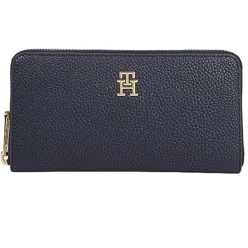 Tommy Hilfiger Damen Geldbörse Emblem Large mit Reißverschluss, Blau (Space Blue), Einheitsgröße von Tommy Hilfiger
