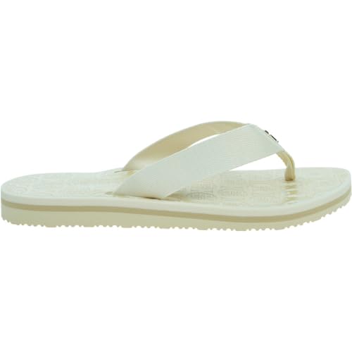 Tommy Hilfiger Damen Flip Flops Emblem Beach Sandal Zehentrenner, Weiß (Calico), 37 von Tommy Hilfiger