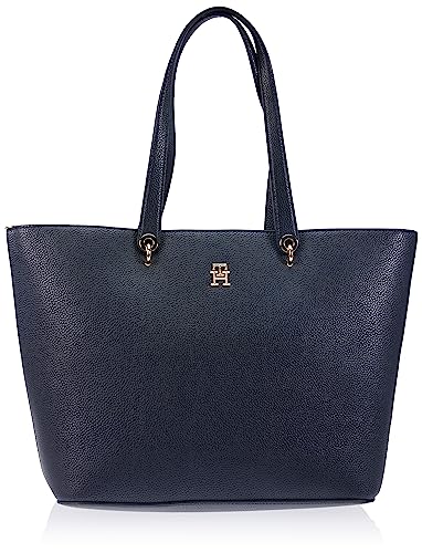 Tommy Hilfiger Damen TH Emblem Tote AW0AW15178 Tragetasche, Blau (Space Blue), Einheitsgröße von Tommy Hilfiger